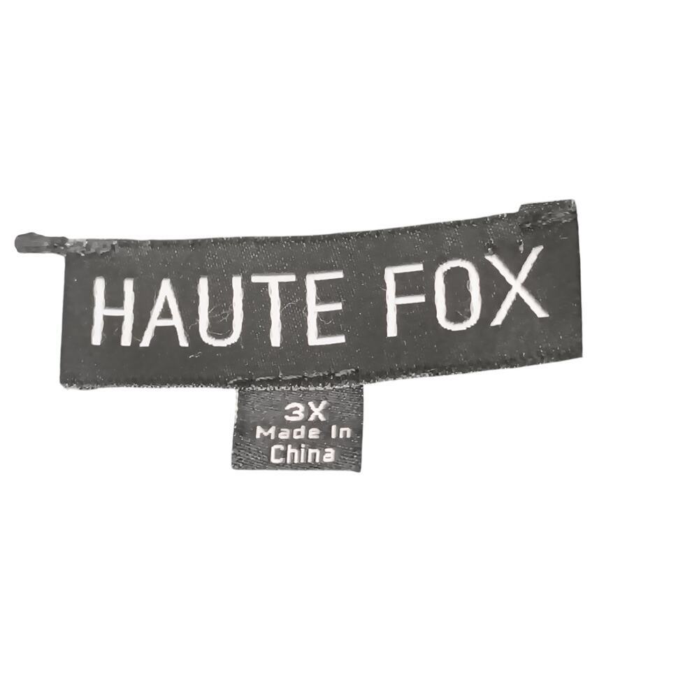 Haute Fox 3X Black Button Front Midi Dress Ruched Draped Hem Collared Plus Size - Picture 10 of 12